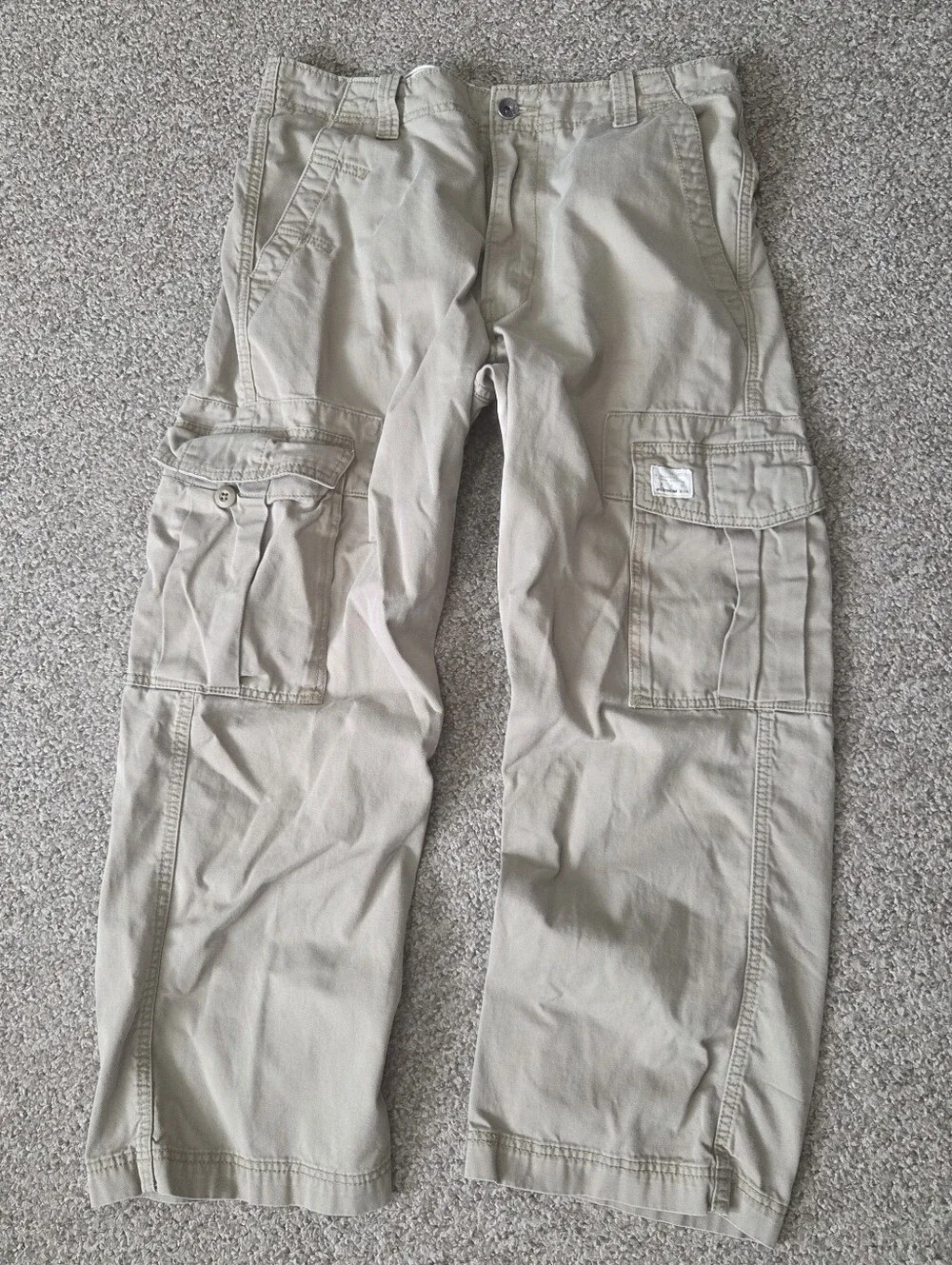 Vtg Levi’s Cargo Pants Mens 30 Brown Beige Y2K Loose Baggy Wide Leg FIT 34x29